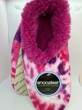 Snoozies Foot Coverings Womens Large Shoe Size 9-10 DK Pink