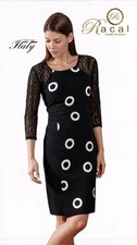Abito vestito donna tubino con manica in pizzo lunghezza 3/4 made in Italy RACAL