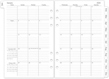 2026 Monthly Planner Refill, A5 Medium Planner Inserts for 6 Holes, 5.5"X8.5", J