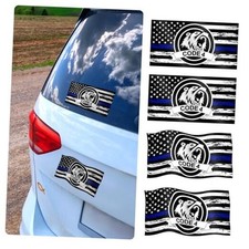   2 Stickers  2 Magnets  Code 4 Police Blue Line Flag Decal, Extra Bear head