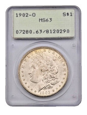 1902-O Morgan Silver Dollar 🔥PCGS MS63 in a Rattler /Toner🔥