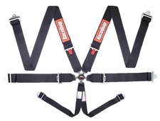 Racequip 743003 Pull Down Racing Harness Sfi 16.1 Certified Black 6 Point Camloc