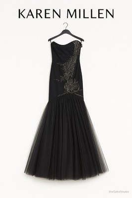 Karen Millen Beaded Strapless Tulle Mermaid Evening Gown Dress Black Size US 4 U | eBay Karen Millen Beaded Strapless Tulle Mermaid Evening Gown Dress Black Size US 4 U | eBay