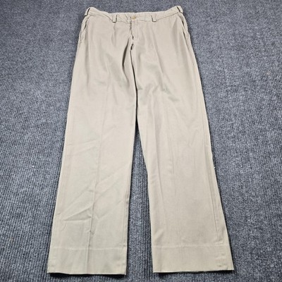 VTG Bills Khakis Pants Mens 36x32 Beige Pleated Khakis Straight
