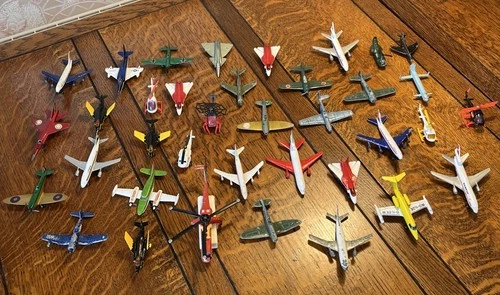 Vintage DieCast Large Bundle Planes Helicopters Matchbox Zylmex Corgi Dinky etc