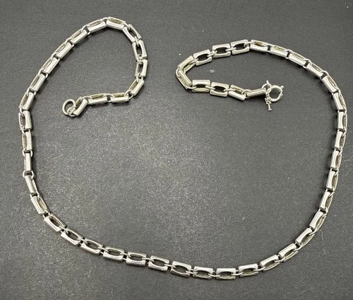 Trifari Signed Necklace Silver Tone 23” J8