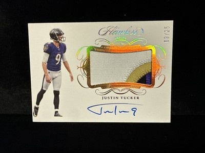2019 Panini Flawless Jersey # Match Patch 9/25 Auto Justin Tucker Fm