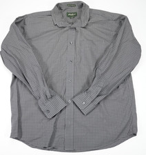 Eddie Bauer Mens Wrinkle Resistant Large Gray Checkered Button Up Shirt