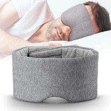 Cotton Sleep Eye Mask for Men Women, 100% 1 Count (Pack of 1), Grey 