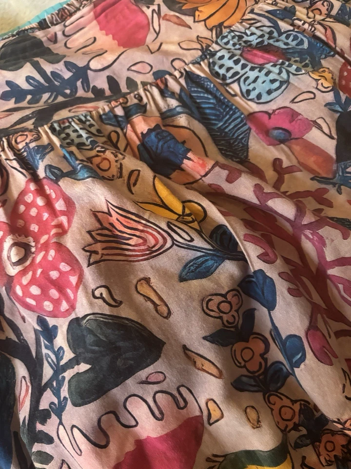 Maxi falda convertible floral mediana fluida Natural Life Hanna para mujer. Foto 2 de 4