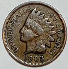 Indian Head Penny Lot of "1" VERY NICE 1903 GOOD OR BETTER°$ FREE SHIPPING $#650