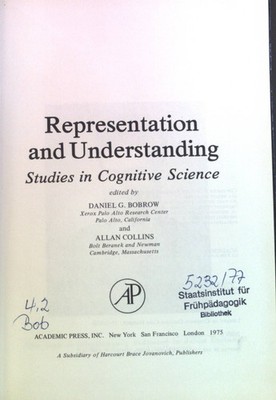 Representation and Understanding: Studies in Cognitive Science Language, Thought