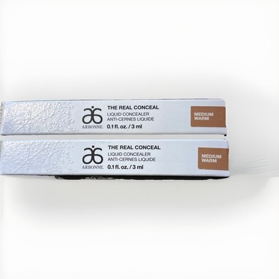 2x Arbonne The Real Conceal Liquid Concealer #MEDIUM WARM 0.1 oz. NEW Sealed