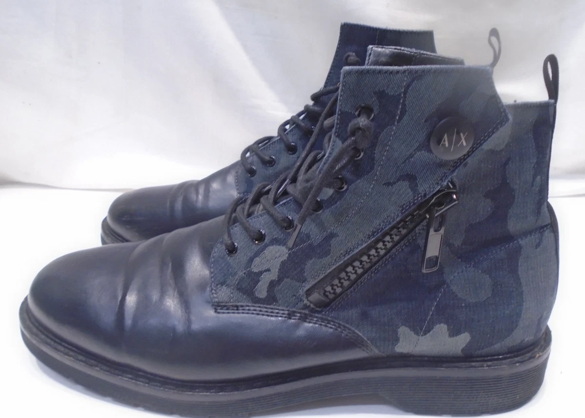 NWT Men’s Armani Exchange Navy and White High-Top Boots Armani Exchange Sneakers for Men for Sale | Shop Men main image 2