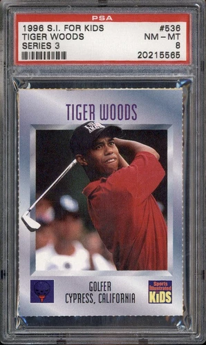 1996 Sports Illustrated For Kids Series 3 #536 Tiger Woods PSA 8