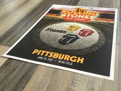 Rolling Stones Pittsburgh Steelers Lithograph, Numbered Collectible Tour Poster - Picture 3 of 4