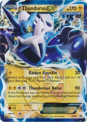 Thundurus EX - BW81 - BW Black Star Promos DMG, English Pokemon Promos