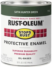 7732502 Stops Rust Brush on Paint, 1 Quarts, Satin Hunter Green, 32 Fl Oz (Pack 