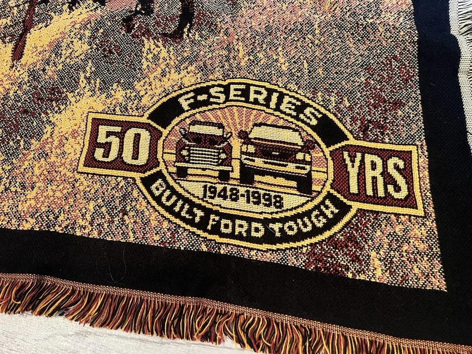 Tapiz manta Ford serie F 50 construido Ford resistente aniversario afgano nuevo con etiquetas Foto 2 de 4