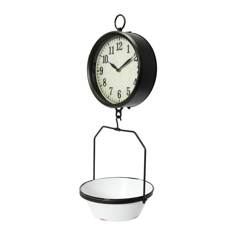 Creative Co-Op White Decorative Reproduction Scale Wall Clock Da8470