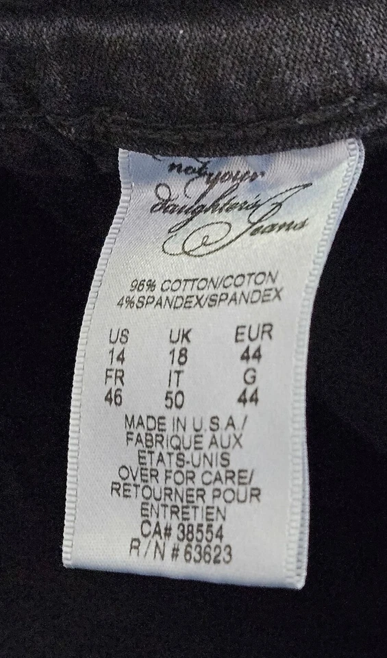 NYDJ Womens Pants Size 14 High Rise Wide Leg Blue Denim Jeans - Image 4 of 4