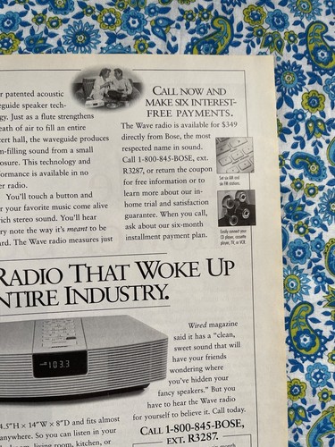 Vintage 1996 Bose Wave Radio Print Ad Advertisement Only - Picture 3 of 7