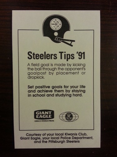 1991 Pittsburgh Steelers Police #1 Gary Anderson Syracuse Durban Sudáfrica - Imagen 2 de 2