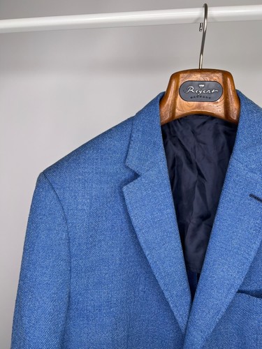 Blazer Hugo Boss Reda Uomo Blu Mezza Foderata Tasca Super 110 Lana 40 - Foto 5 di 17
