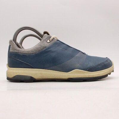 ECCO Biom Golf Shoes Women's 38 US 7 Blue Yak Leather Goretex Hybrid 3 Spikeless