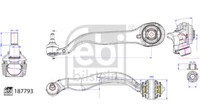 Febi Bilstein 187793 Querlenker SpurfüHrung FüR MERCEDES-BENZ Rechts Vorne