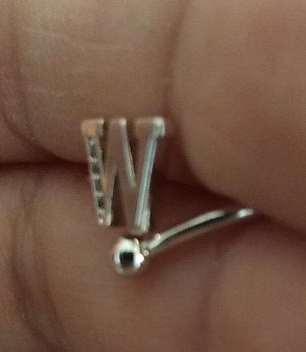 Silver Tone & Rhinestone Initial Adjustable Ring … - image 2