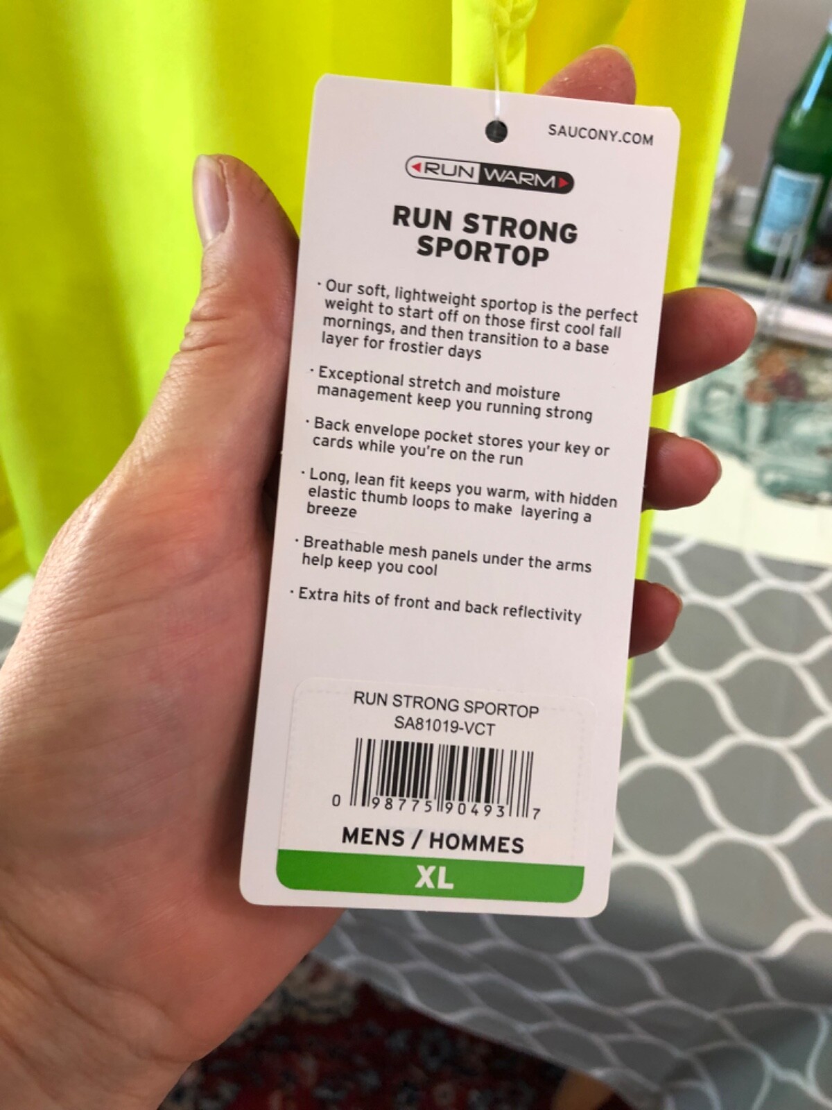 NEW Saucony XLarge Long Sleeve Running Cycling   1/4 Zip Legacy Yellow XL thumbnail 5