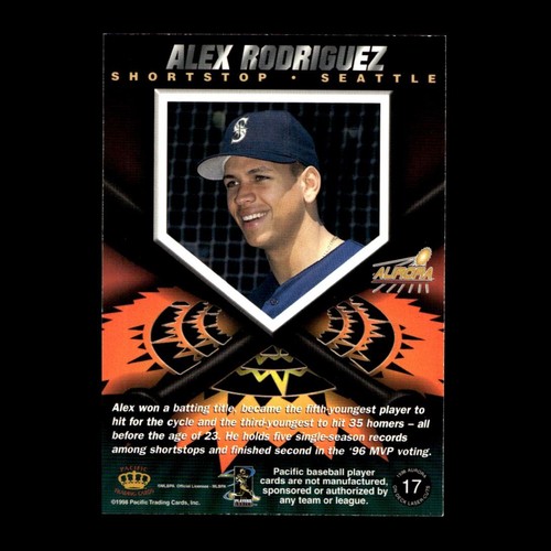 Alex Rodriguez 1998 Pacific Crown Collection Seattle Mariners #17 R315A 25 - Picture 2 of 2
