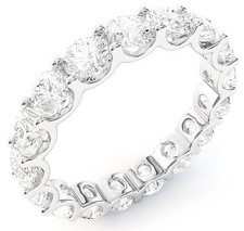 4.01 ct Round Diamond Ring Platinum Eternity Band D-E VVS Size 7 0.25 ct each