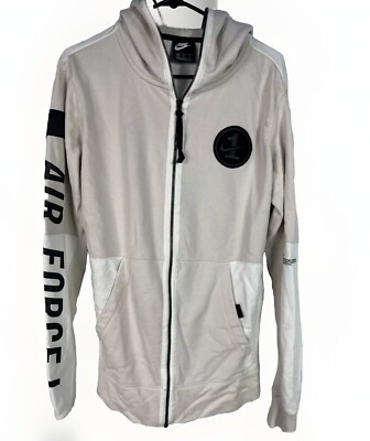 Nike AF-1 Hoodie Men's M White Eggshell Zip Up Air Force Classic Casual Y2k