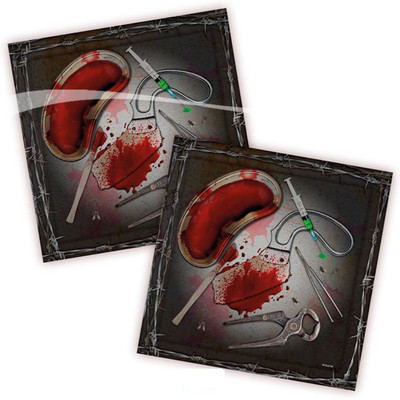 Halloween Party Tischdecke OP Besteck Grusel Horror Tisch Deko Dekoration Set