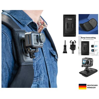 Rucksack Schultergurt Halterung für GoPro Hero 13/12/11/10/9/8/7/6/5/Mini/Max...