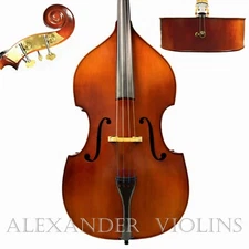 HAND MADE SOLID WOOD 3/4 UPRIGHT BASS, PROFESSIONAL SET UP+ADJUSTABLE BRIDGE
