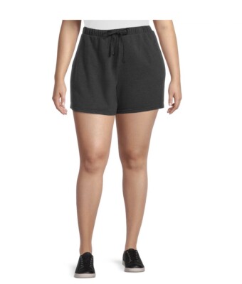 TERRA & SKY Leisure Shorts Size 2X 20W-22W Womens Pockets Charcoal Terry  New