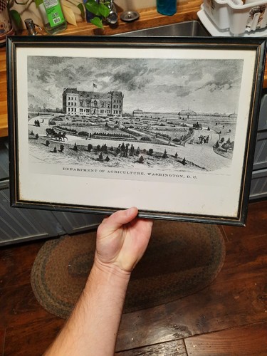 1800s Department of alriculture structure Print Glass Framed Art Cohers