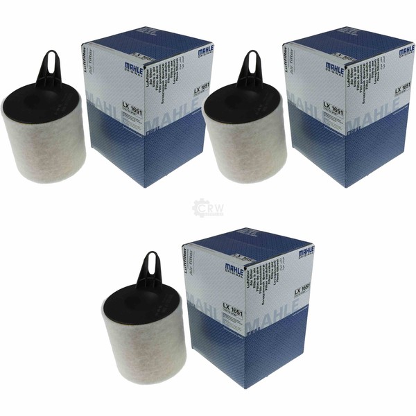 3X Mahle / Knecht LX 1651 Luftfilter Filter Air-image