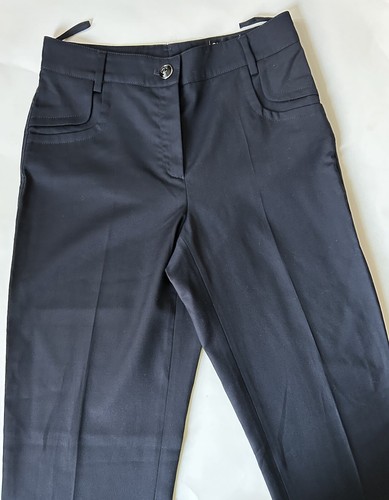Authentic Chanel 08P Blue Wool CC Logo Button Pants Size 36 - Picture 10 of 11