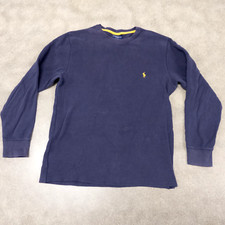 Polo Ralph Lauren Pajama Mens Large Blue Long Sleeve Waffle Knit Thermal Sleep