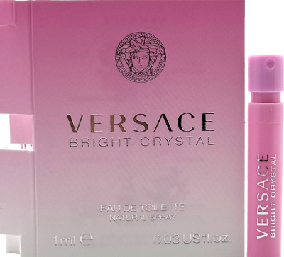 VERSACE BRIGHT CRYSTAL EAU DE TOILETTE VIAL SPRAY WOMEN 0.03 Oz / 1 ml SAMPLE!!!