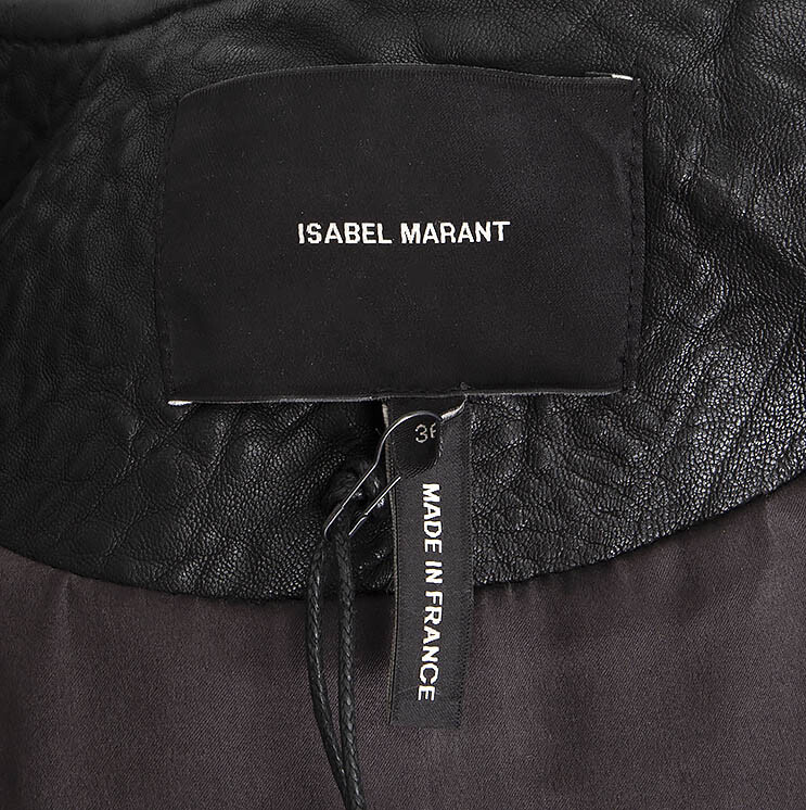 65996 auth ISABEL MARANT black leather STUDDED BIKER Jacket 36 XS image 6