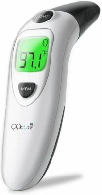 QQcute Digital Infrared Forehead Thermometer Ear Function for Kids Adults - BLUE