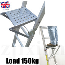 Folding Work Platform Ladder Work Ladder Work Step Heavy Duty Bearing 150 KG UK