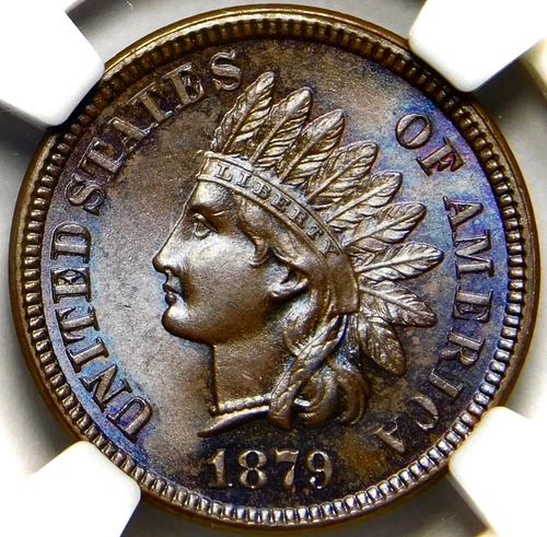 💜🔥💙🔥🤎💃😎NGC MS65 BN 1879 INDIAN HEAD CENT