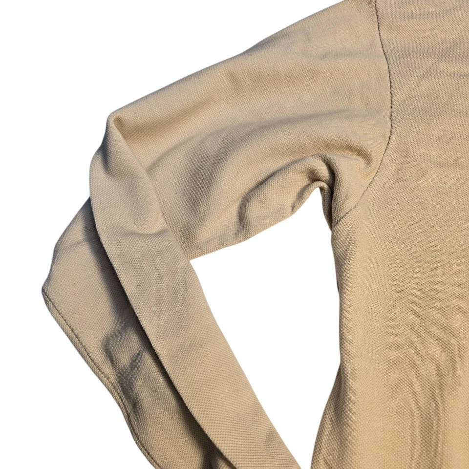 Camisa De Colección Chemise Lacoste Cuello Tortuga Manga Larga Crema Con Logo 100% Algodón Foto 4 de 4