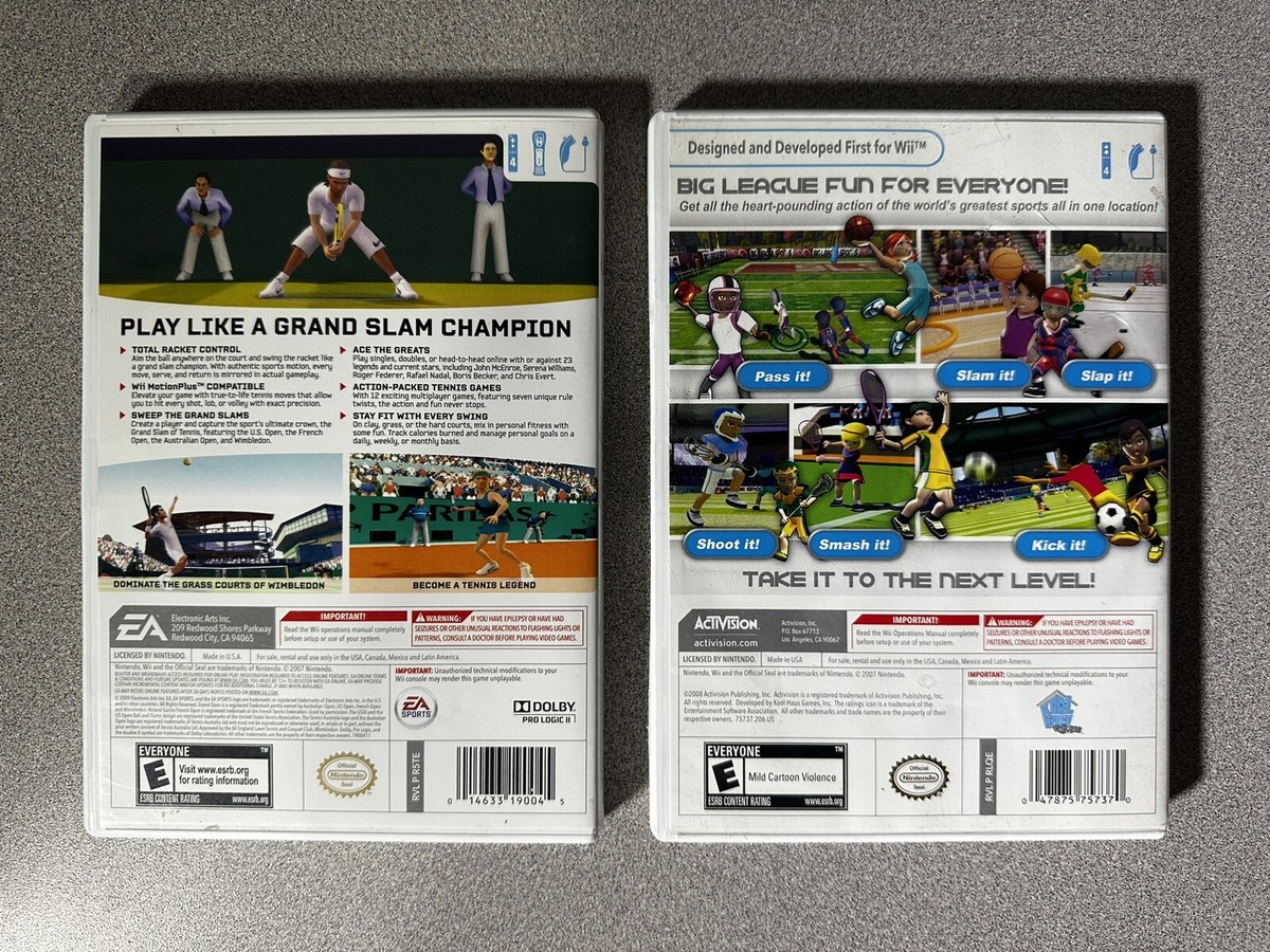 Grand Slam Tennis and Big League Sports-Nintendo Wii (tested And